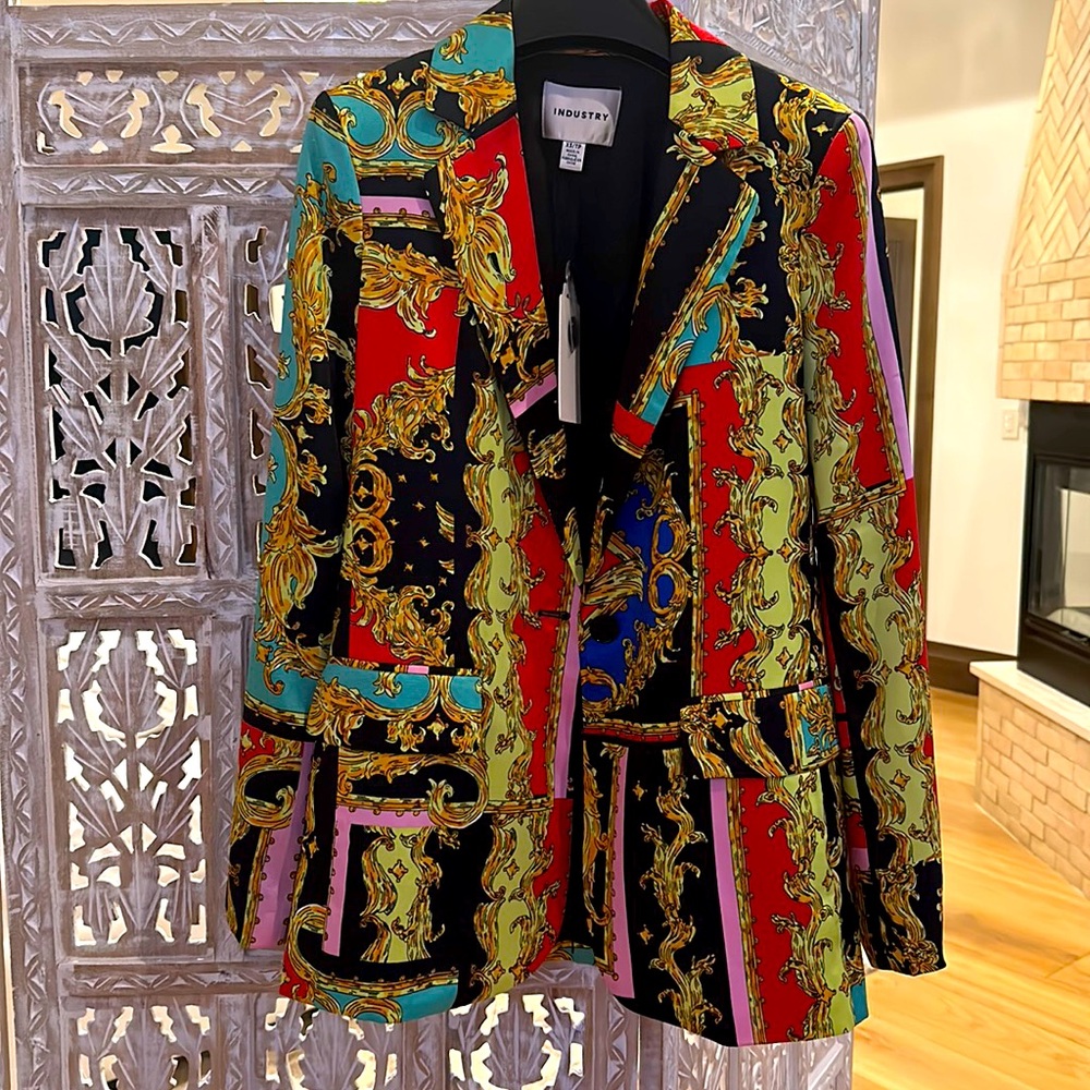 Silk Blazer Versace Style